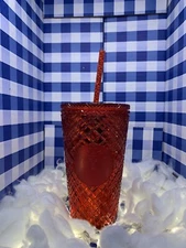 2021 Starbucks Holiday Red Jeweled Cut Cold Cup 16oz *New*