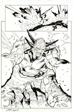 GREG LAND SIGNED 2018 INCREDIBLE HULK SPLASH ART-THE WARLORD!  FREE SHIPPING!
