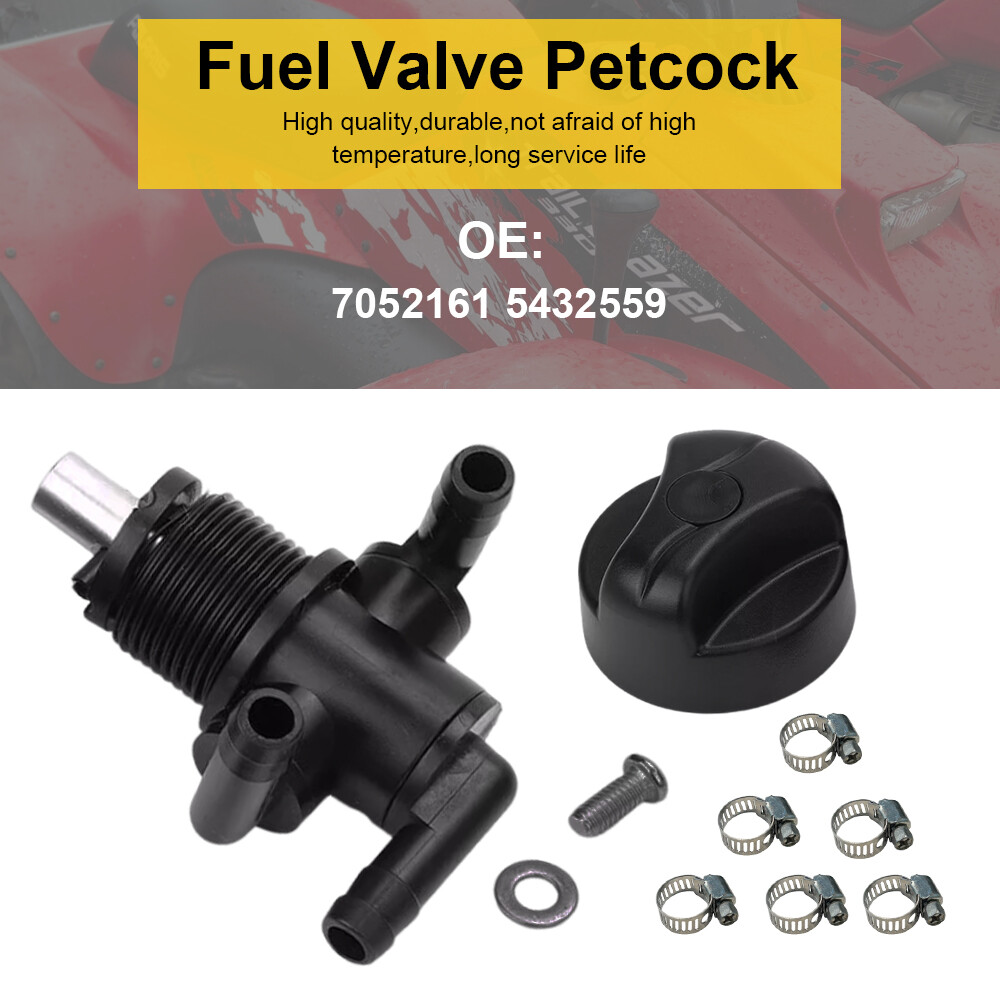 DEARCOOL New 7052161 Fuel Tank Valve Petcock 3 Way & Knob NUT Replacement For 1997-2004 Polaris Sportsman 500 HO, Replaces 5432559, Black - Foto 4
