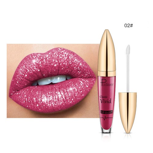 Metallic Lipstick Liquid Glitter Shiny Lip Long Lasting Gloss Makeup Lipstick AU - Picture 8 of 30