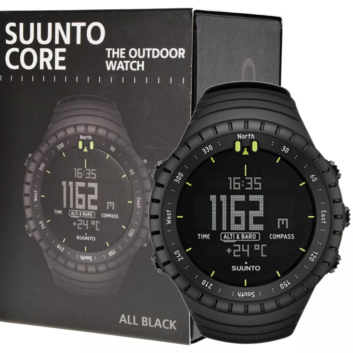Suunto Core All Black Outdoor Watch with Altimeter Barometer Compass SS014279010