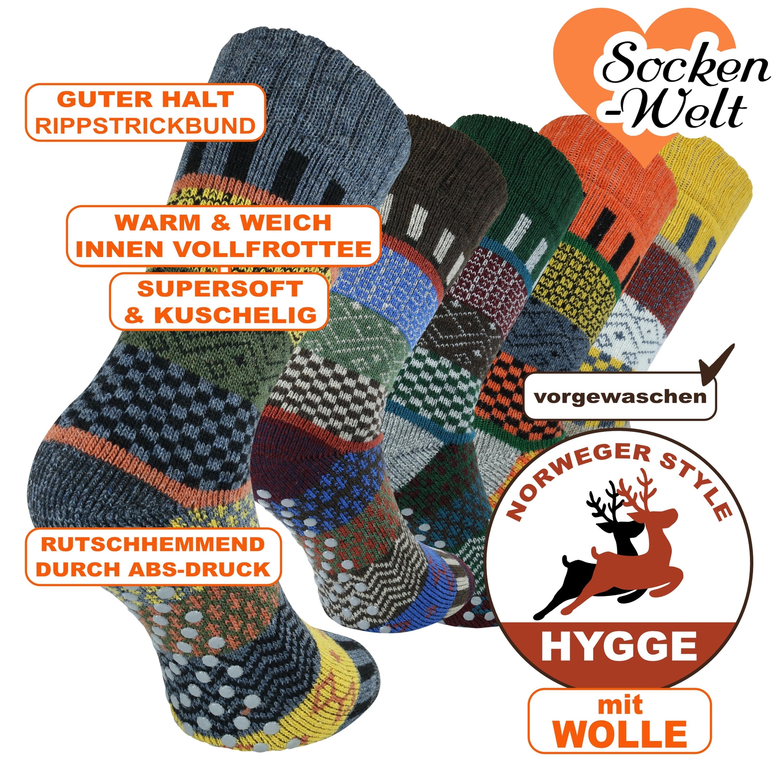 6 Paar Mädchen Thermo Socken - Warme Kindersocken Mit Noppen 93% Baumwolle