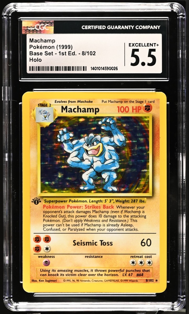Pokémon TCG Machamp Base Set 8/102 Holo 1st Edition Holo Rare CGC