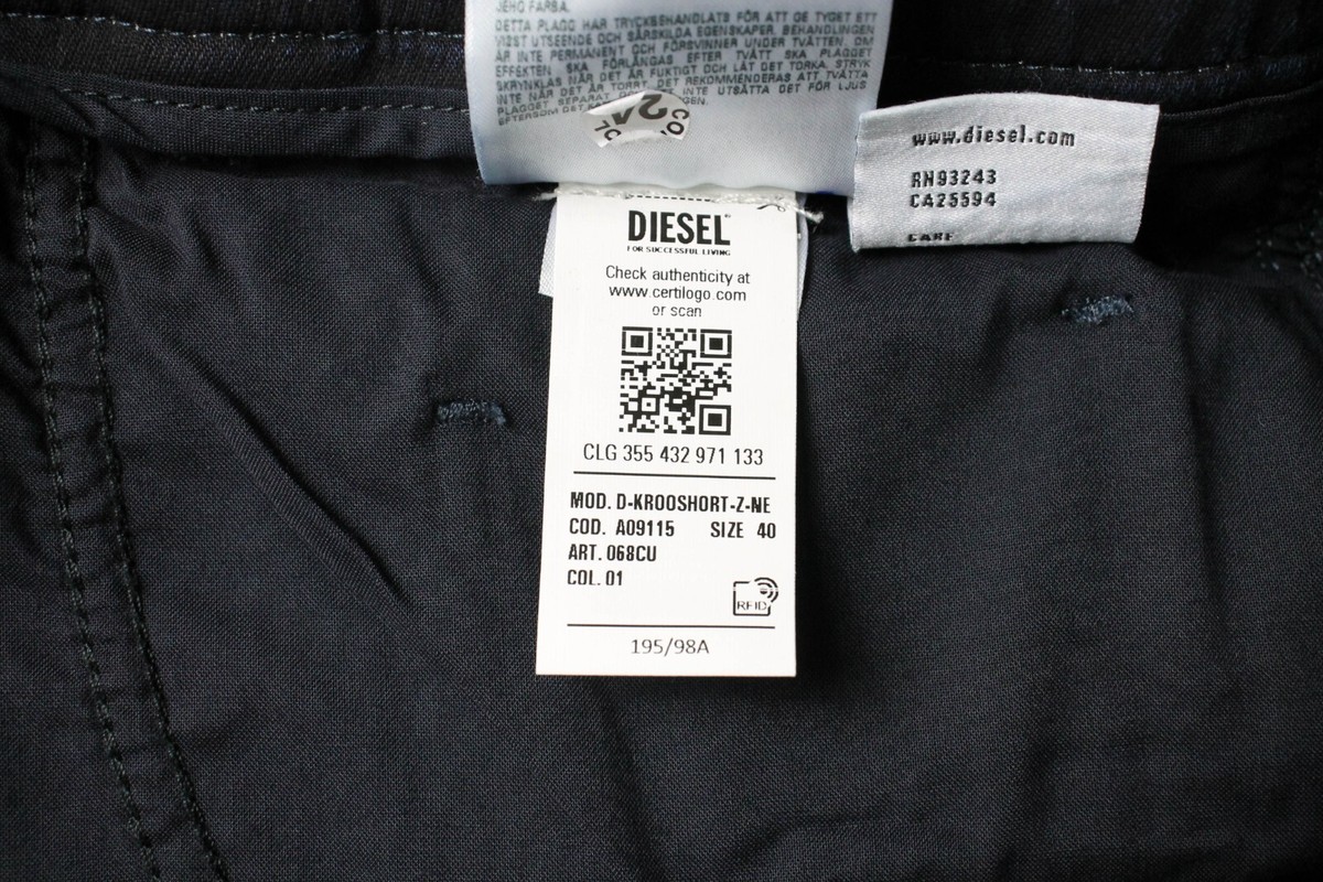 DIESEL D-Krooshort-Z-Ne Jogg Shorts Men's W40 Whiskers Faded DIESEL D-Krooshort-Z-Ne Jogg Shorts Men's W40 Whiskers Faded