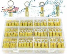 100pcs Insulated Heat Shrink Ring 12-10AWG 10 Electrical Wire Crimp Connectors