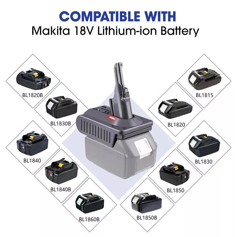 Adapter For Makita BL1830 18V Battery Convert To Dyson V7 V8 SV10 SV11 Cordless