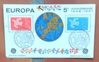 FRANCE EUROPA SET 1961 DOVES COUNCIL OF EUROPE BLOC FEUILLET CACHET CARD