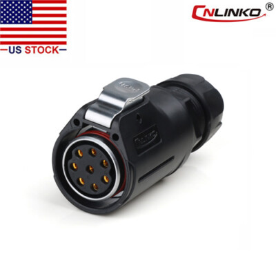 CNLINKO 8 Pin 15A Power Connector Female Plug Waterproof IP67 High Amp HeavyDuty