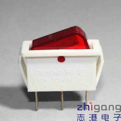 1PC DEFOND DRD-1112 15A 250V 3Pin 2Position Wippschalter with red lamp