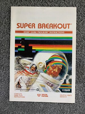 Super Breakout Atari 2600 Game Program Instructions Instruction Manual ONLY