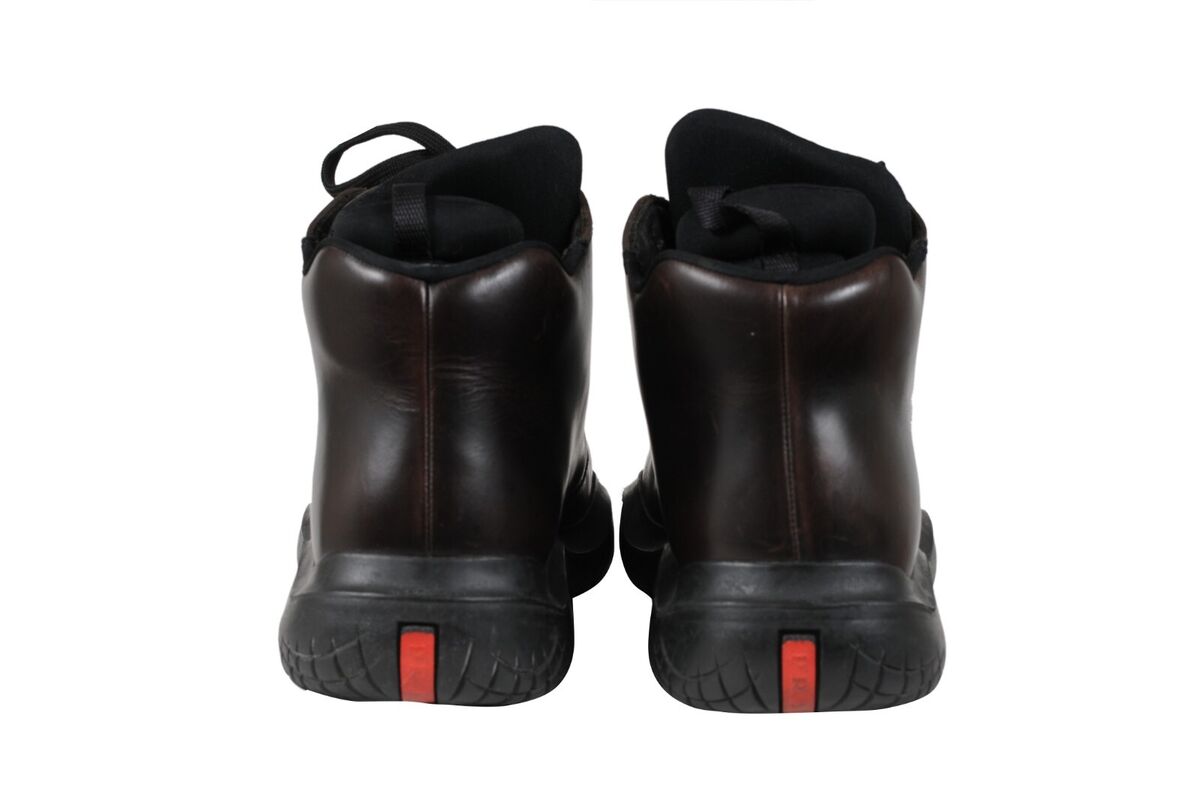 Prada Mens Chunky Derby US 7.5 UK6.5 Brown Leather Hiking Prada Mens Chunky Derby US 7.5 UK6.5 Brown Leather Hiking
