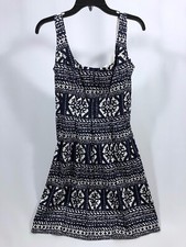 Nine West Sleeveless Sun Dress with pockets Blue and White Size 6