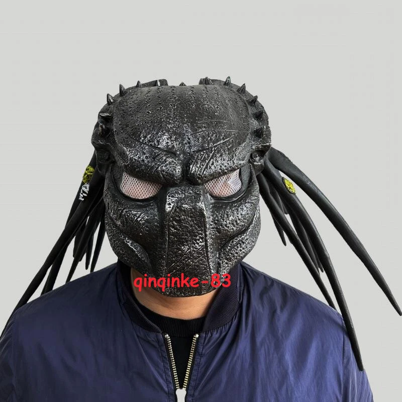 Anime Predator Mask Helmet Cosplay Halloween Prop Toy Gifts Collectibles Black - Image 2 of 4