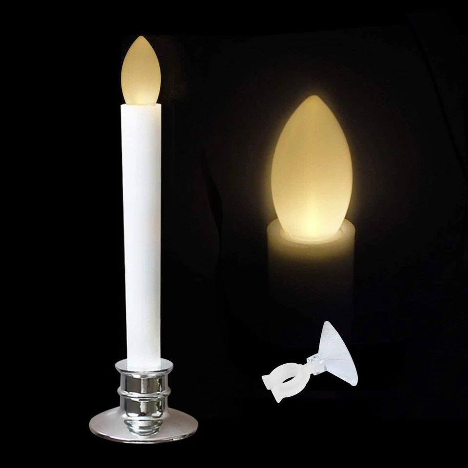 Flameless Taper Candles with Remote & Timer & Suction Cup LED Window Candles - Image 3 of 4