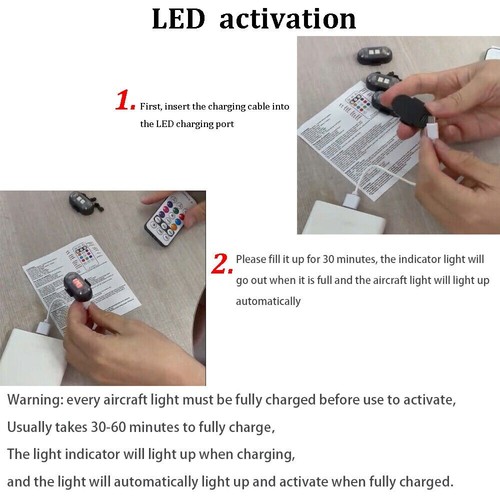 4/8X Wireless LED Strobe Light RGB 8 Colors Rechargeable Flashing Warning Lights - Picture 15 of 18