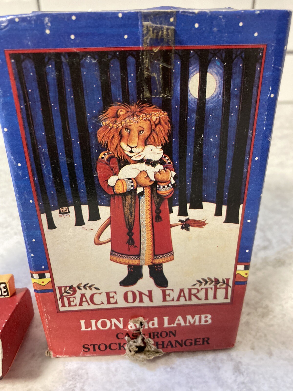 Vintage Cast Iron Christmas Stocking Holder Mary Engelbreit Lion And