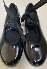 Bloch Techno Tap Shoes Girls 11.5 Black Split Sole Elastic Band Side Snap New
