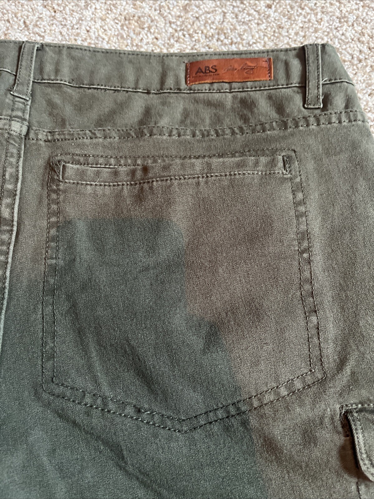 ABS Allen Schwartz Collection Womens Cargo Skinny Denim Jeans Green 32 (35x30.5) - View 16