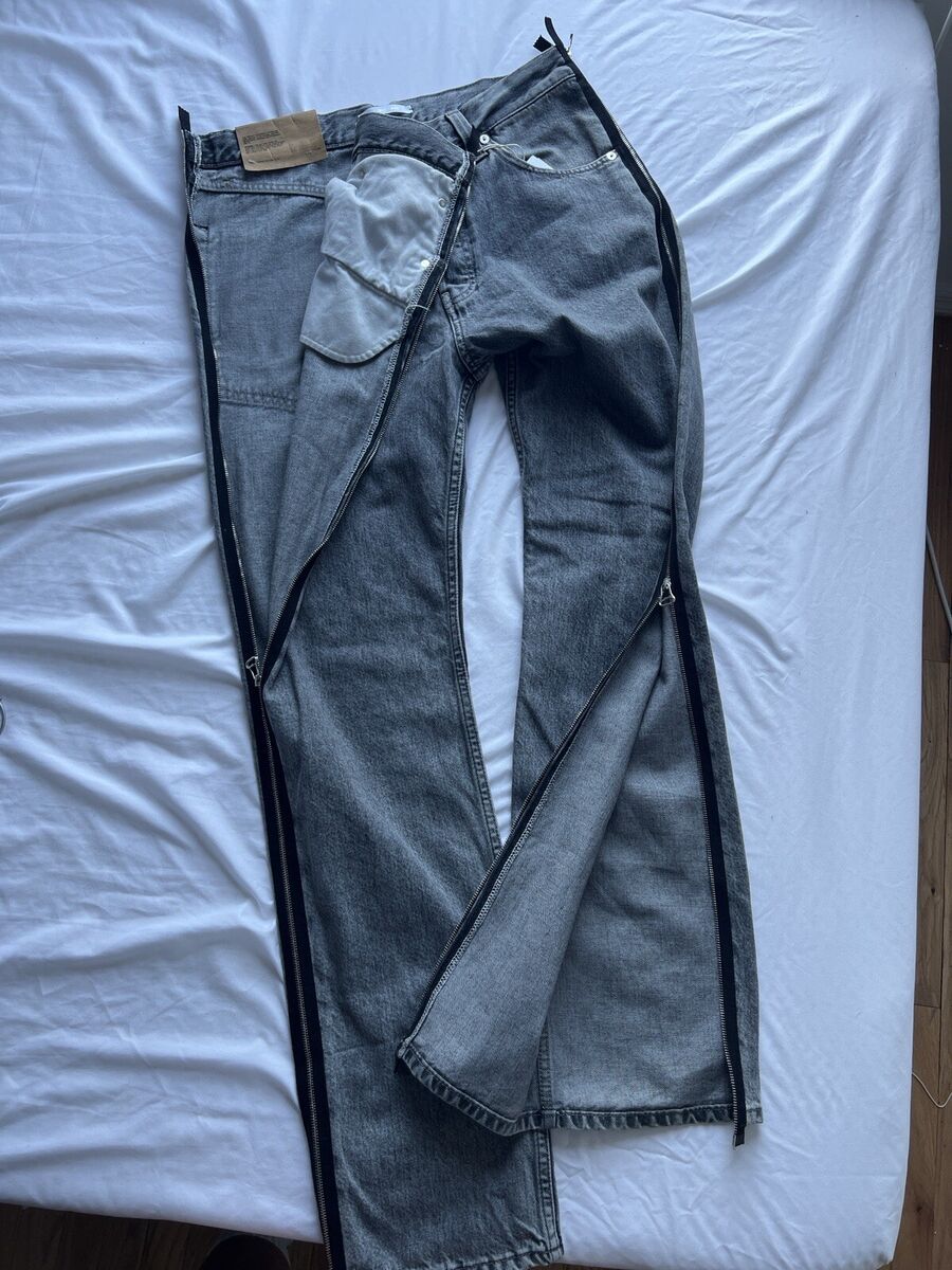 helmut lang hi masc zipper jeans size Men's 33 Gray Light helmut lang hi masc zipper jeans size Men's 33 Gray Light
