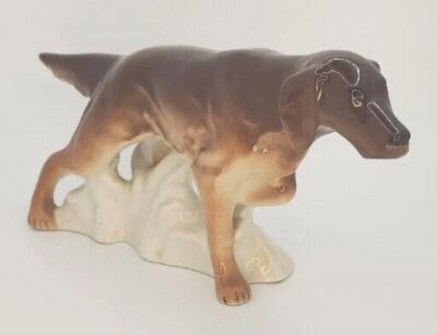 Vintage Russian Lomonosov Brown Irish Setter Collectible Ceramic Dog U226