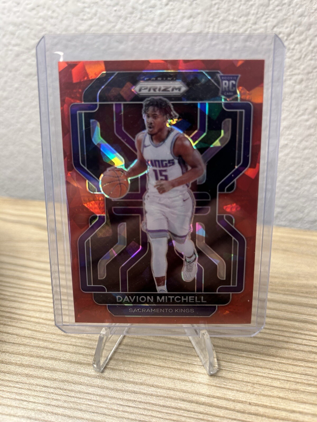 2021-22 Panini Prizm - Red Ice Prizm #312 Davion Mitchell (RC)
