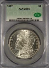 1882 Morgan Silver Dollar CAC MS63 CACG $1