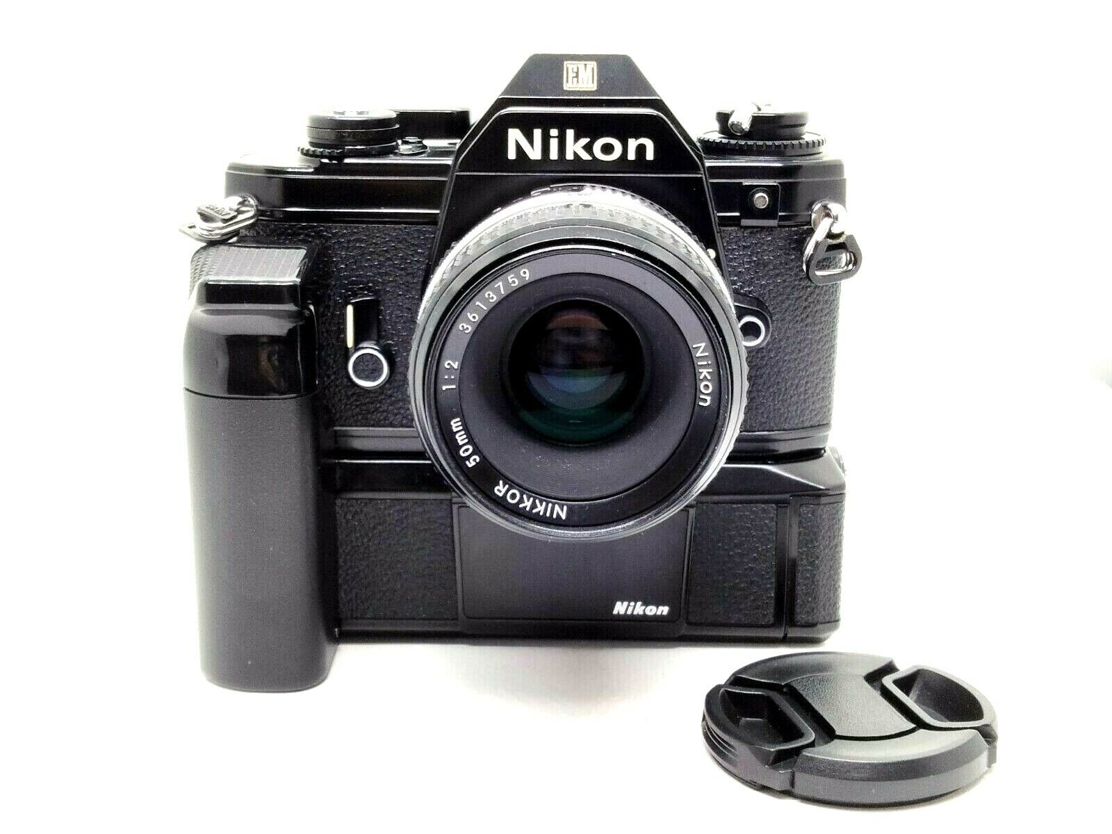Nikon EM 35mm SLR Lowest price challenge Film Super Special SALE held Camera + MD-14 Fro 2 Lens f w 50mm Nikkor