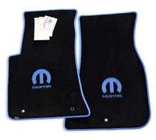 Dodge Challenger MOPAR Floor Mats B5 Blue Logos & Trim 4PC Premium 32oz Upgrade