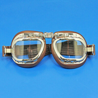 Vintage Style Mk46 Motoring Flying Goggle Brown Leather