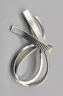 Vintage Silver Tone Metal Ribbon Bow Women's Brooch Pin Costume Jewelry