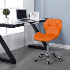 Cushioned Computer Desk Office Chair Chrome Legs Lift Swivel Small Adjustable