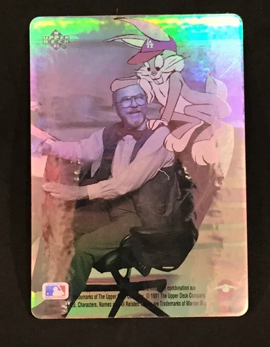 1991 UPPER DECK LOONEY TUNES COMIC BALL HOLOGRAM CHUCK JONES & BUGS BUNNY