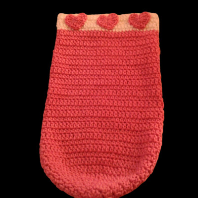 Handmade Crocheted Baby Cocoon Sack, newborn sleeping bag
