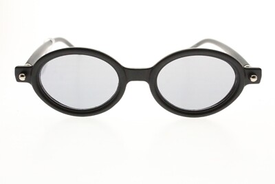 Silver Oval Sunglasses with Black Accents Vintage Silver Metal Frame Oval Sunglasses With Grey Mirror  main image 3