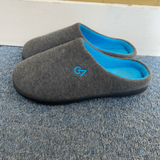 Vera Cosy men 11-12 slip on comfort slippers grey and blue