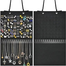 Hanging Earring Holder Organizer, Upgraded Wall Jewelry Organizer Black 