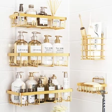 5 Pack Shower Caddy Organizer Rack Shelf for Inside Shower, Self Adhesive Wal...