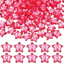 50-Pack Acrylic Star Beads, 28mm Crystal Star Beads for DIY Craft Melon Red