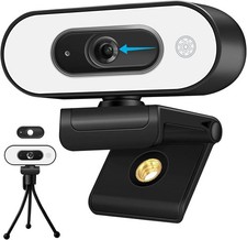 1080P USB Web Camera With Ring Light Mic Tripod For PC Mac Laptop Zoom Streaming