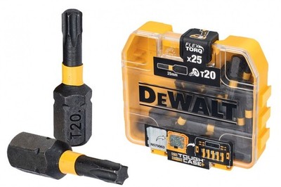 DeWalt für 4 x DT70557T 25 Extreme Impact T20 25mm Schraubendreher Bits FLEX TORQ