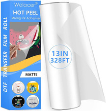 DTF Transfer Film Roll 13 Inch X 328 FT for Sublimation Double-Side Clear Pre...
