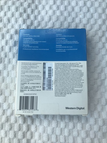 WD Blue 1TB 3D NAND SATA III 2.5 in. Internal SSD,New - Afbeelding 2 van 2