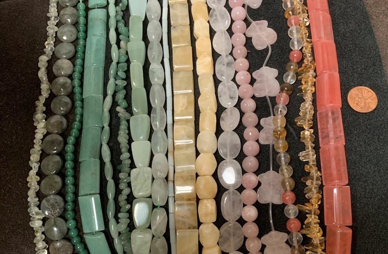 bulk sale //lot of 17 strands mix shape MIX stone beads/(w161c)