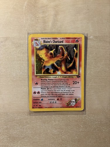 RARE Blaine's Charizard 2/132 Gym Challenge Holo