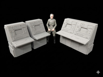 STAR DESTROYER COMPUTER 1:12 scale 6'' STAR WARS SCI FI FIGURE DIORAMA