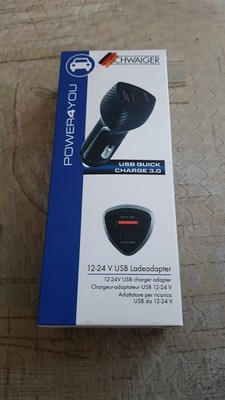 Schwaiger 30W USB-A USB-C Ladegerät, Quick Charge 3.0, Schwarz