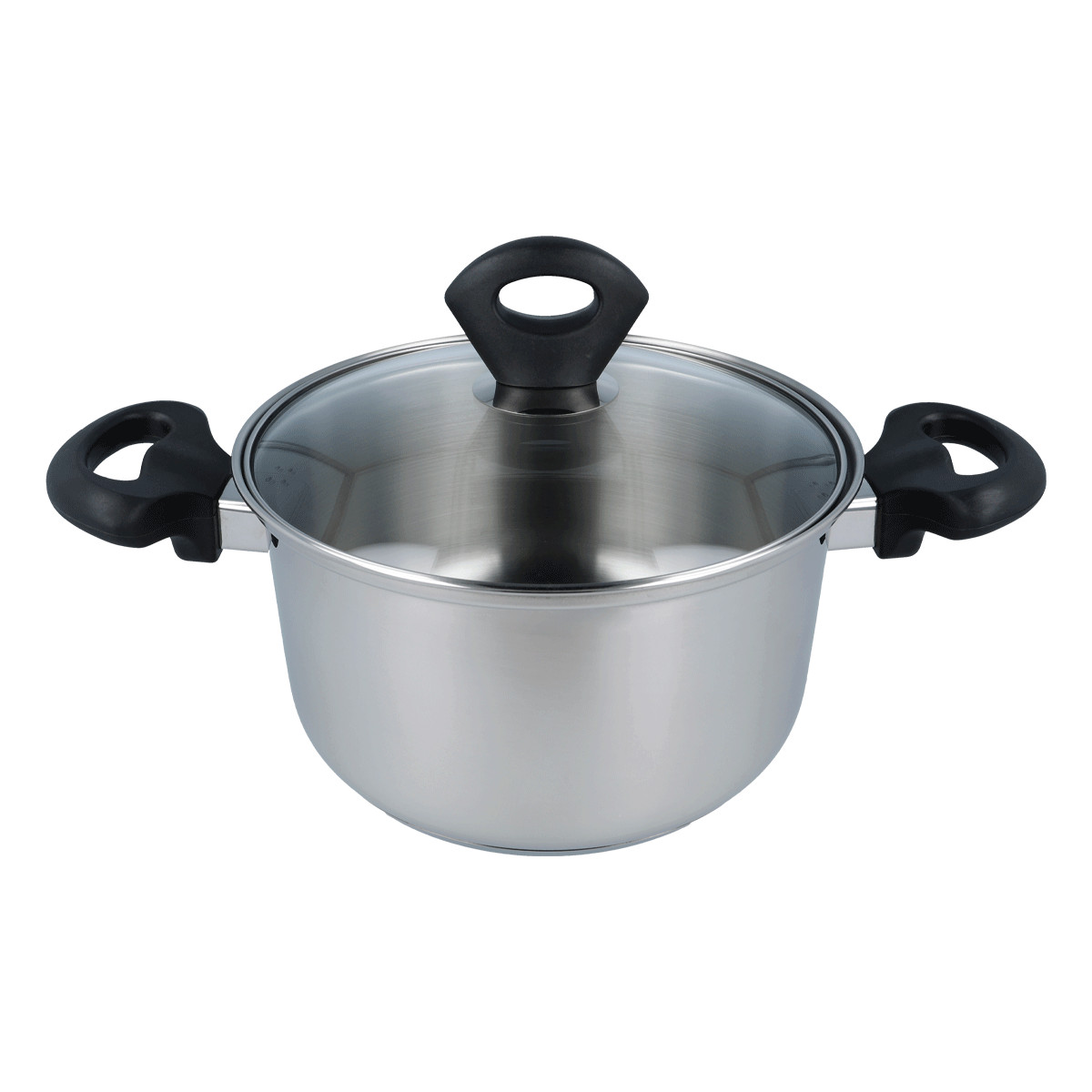 Kochtopf EUROHOME Universaltopf Induktion Glasdeckel Fleischtopf Edelstahl 20 cm