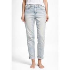 Laurie Felt Daisy Denim Boyfriend Jeans Light Blue Size 8 Cuffed Relaxed Fit