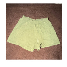 Old Navy Green Gauze Sleep Shorts girls 10-12/ L Relaxed Fit Elastic Waist
