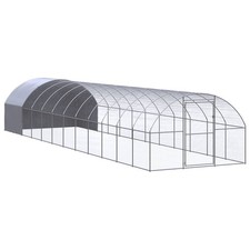 Chicken Coop Silver Galvanized Steel Large Durable Chicken Coop